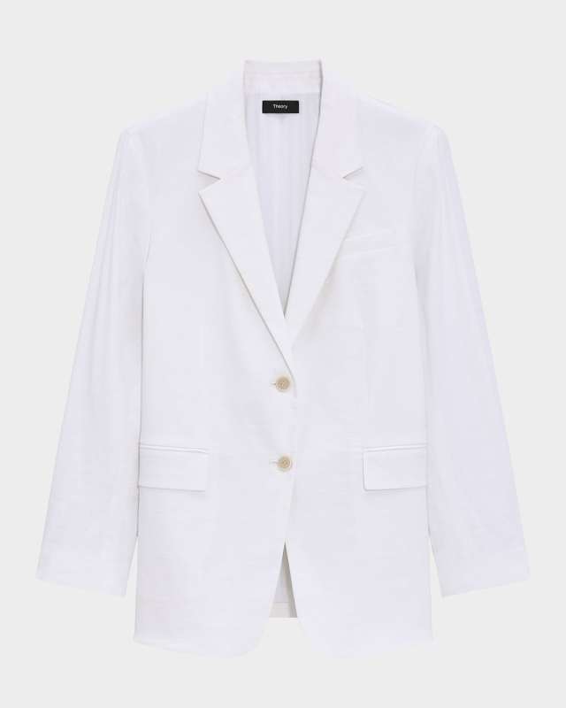 Oversized Crunch Linen Blazer